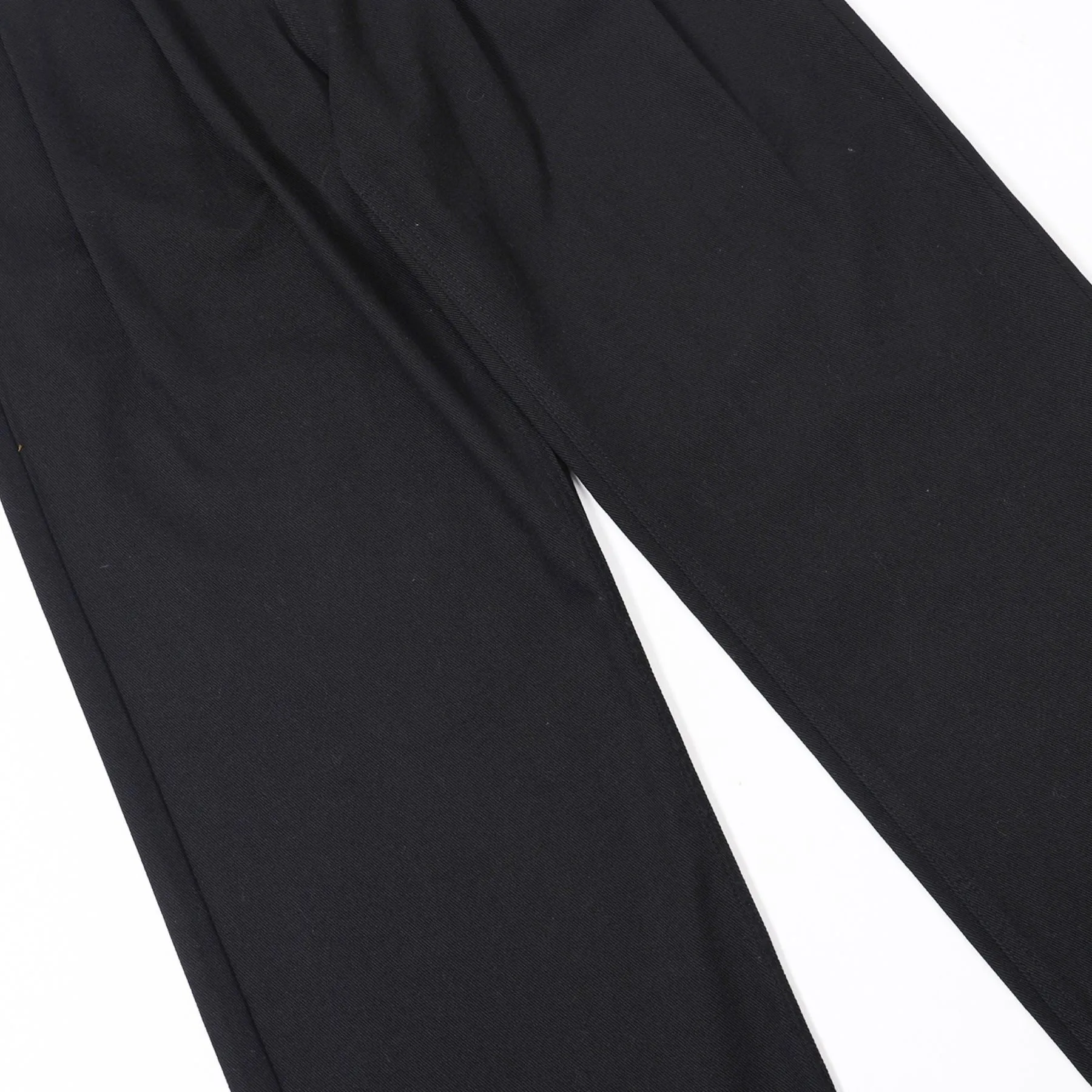 Solid Color Casual Pleated Trousers