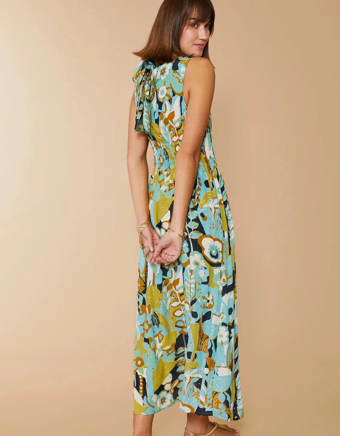 Spartina 449 Lottie Midi Dress Southern Resort Floral Abstract - FINAL SALE