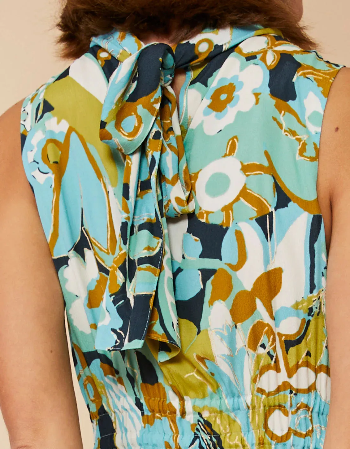 Spartina 449 Lottie Midi Dress Southern Resort Floral Abstract - FINAL SALE