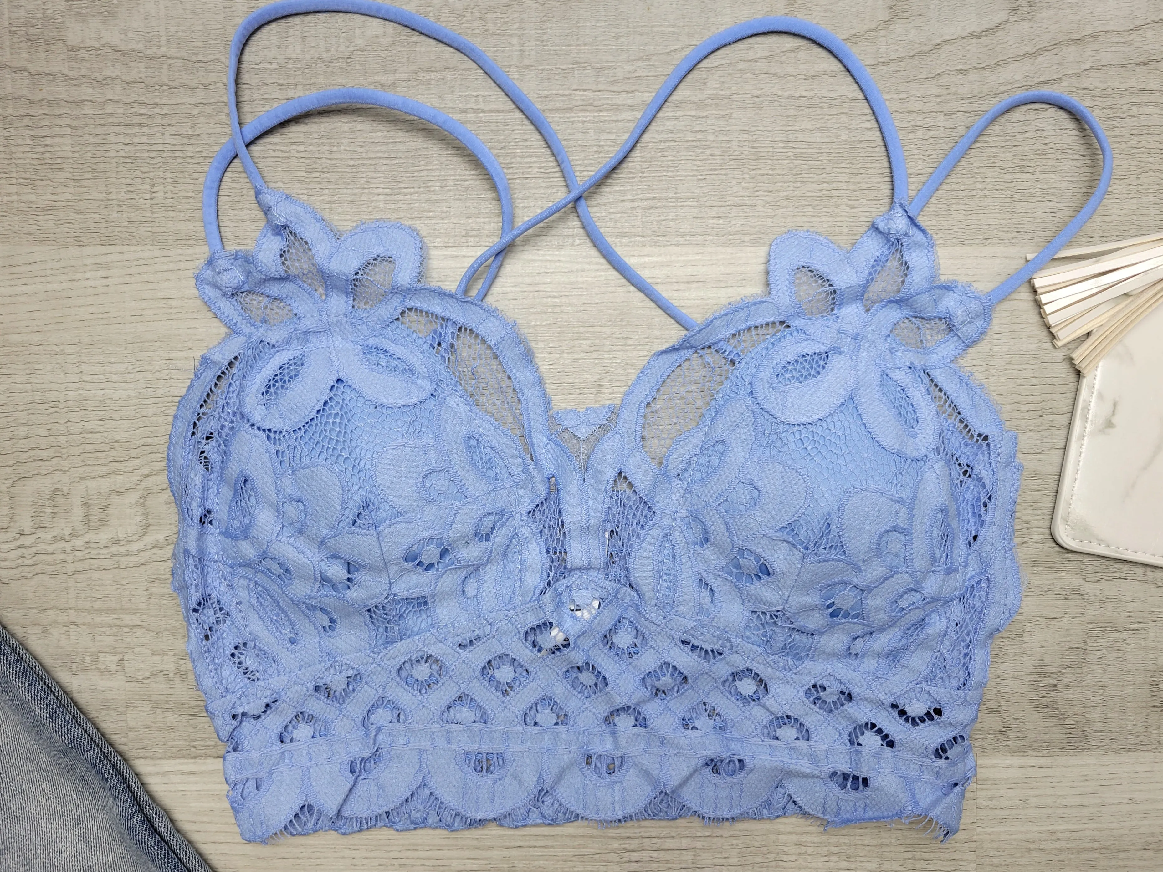 Spring Blue Lace Bralette