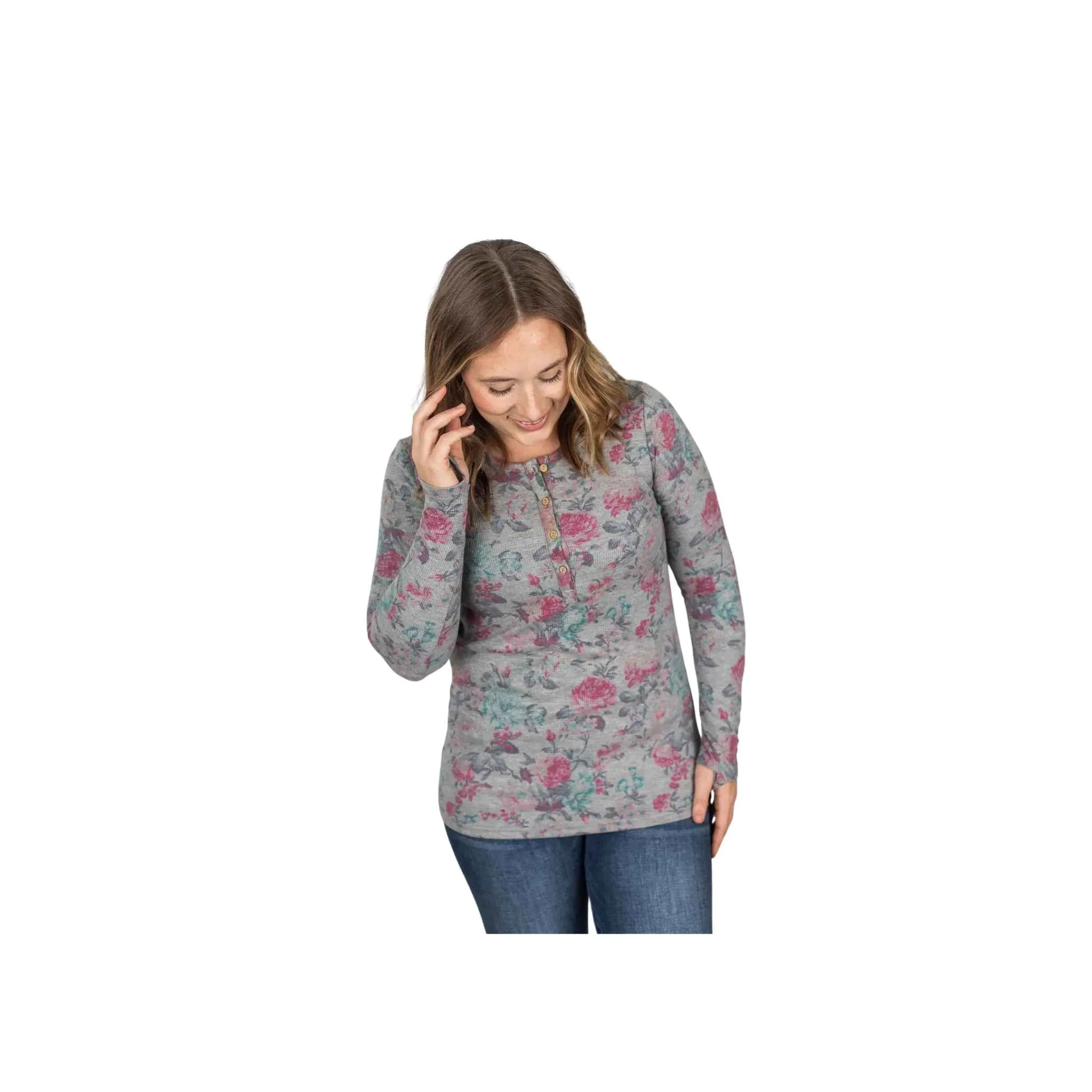 Spring Long Sleeve Henley Tops