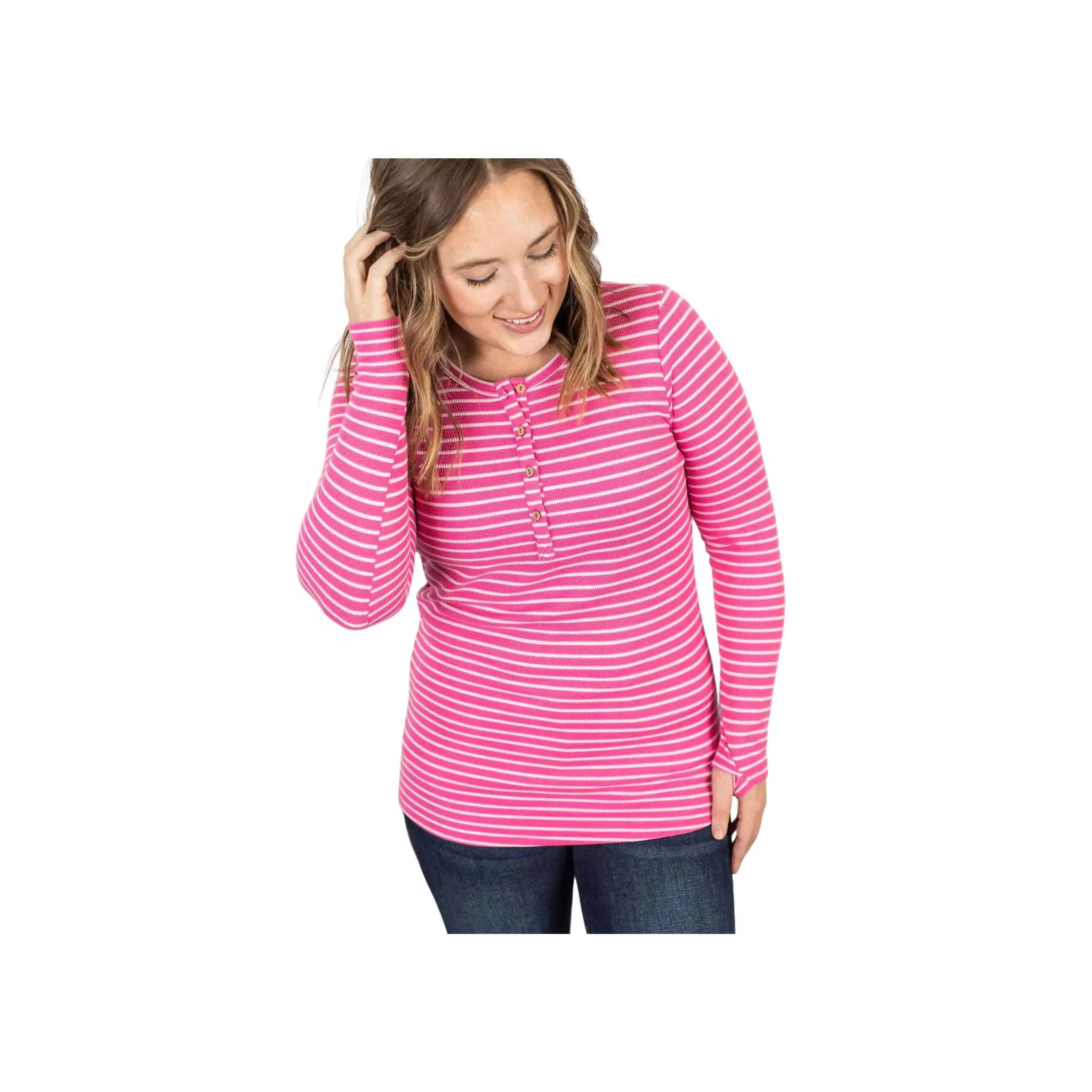 Spring Long Sleeve Henley Tops