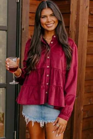 STATE OF GRACE TOP by Vivian-Lu (burgundy)