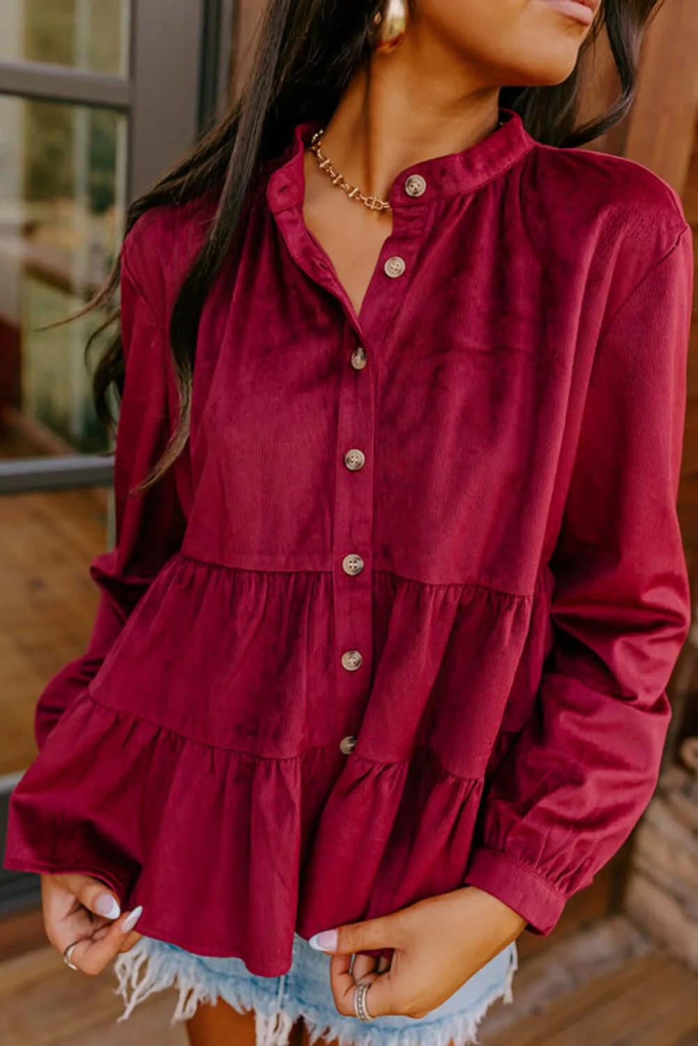 STATE OF GRACE TOP by Vivian-Lu (burgundy)