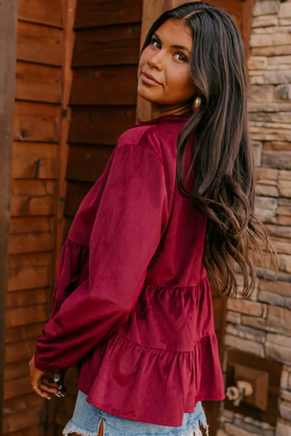 STATE OF GRACE TOP by Vivian-Lu (burgundy)