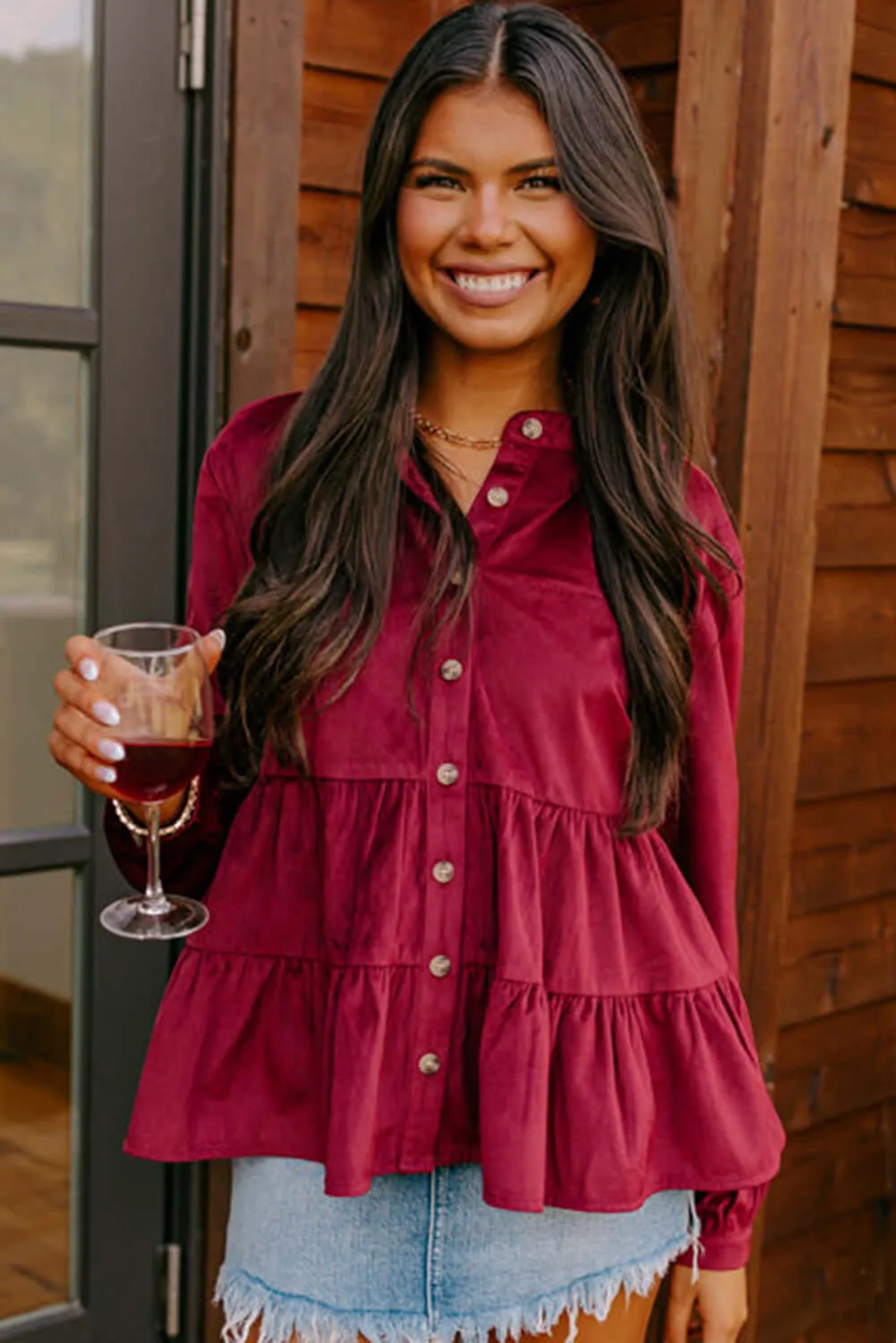 STATE OF GRACE TOP by Vivian-Lu (burgundy)