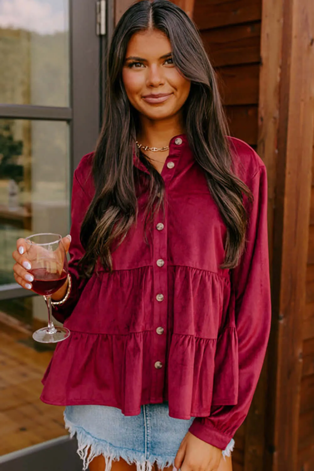 STATE OF GRACE TOP by Vivian-Lu (burgundy)
