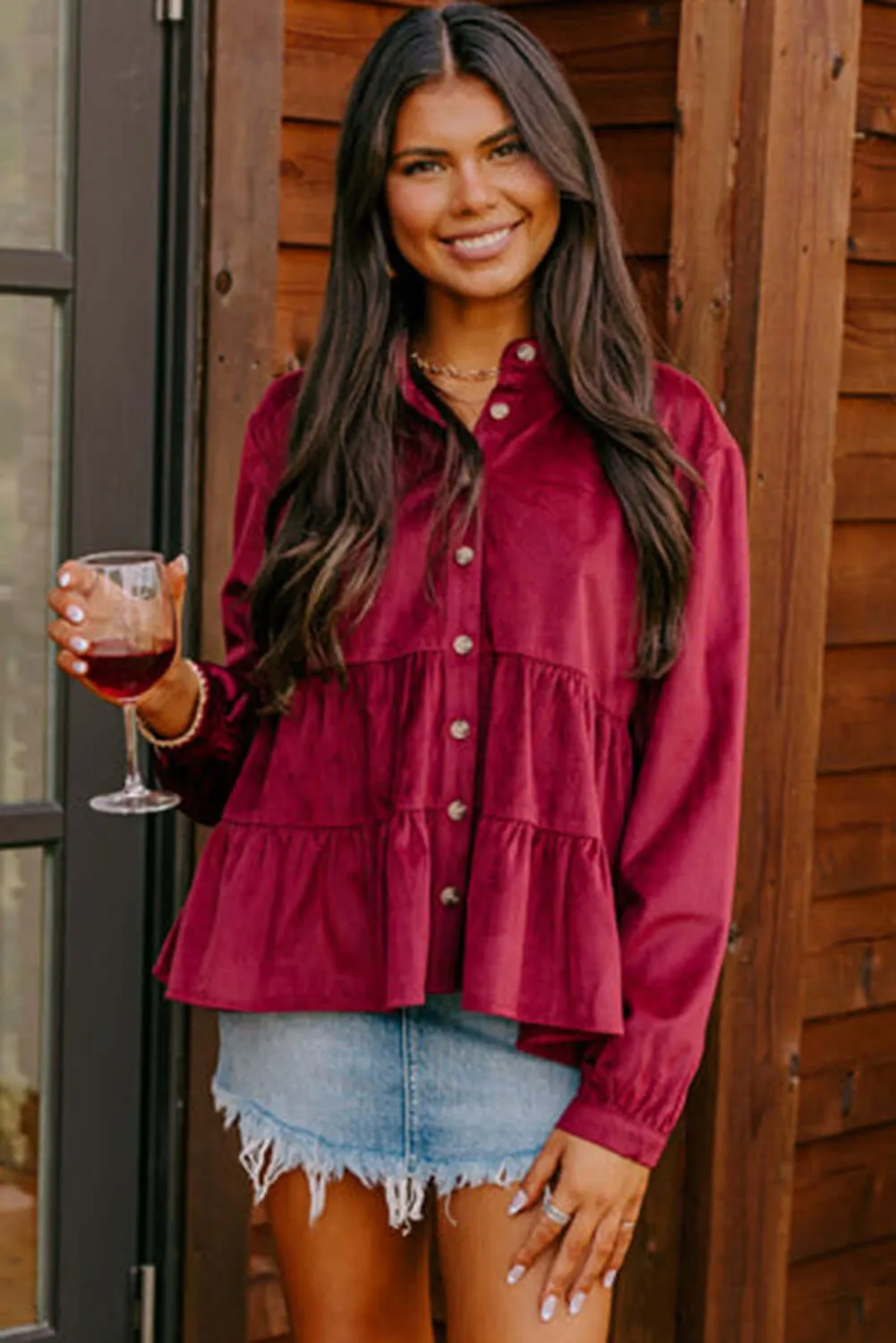 STATE OF GRACE TOP by Vivian-Lu (burgundy)
