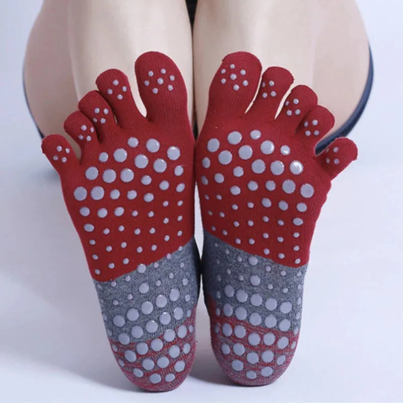 Stay Balanced and Stylish: Five-Toe Anti-Slip Yoga Socks for Women