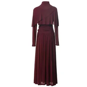 Stella Ruffle Folds Solid Color Vintage Party Dress
