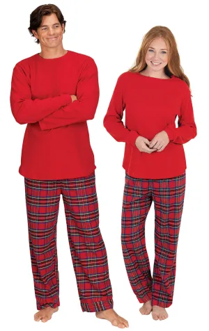 Stewart Plaid Flannel Matching Couples Pajamas