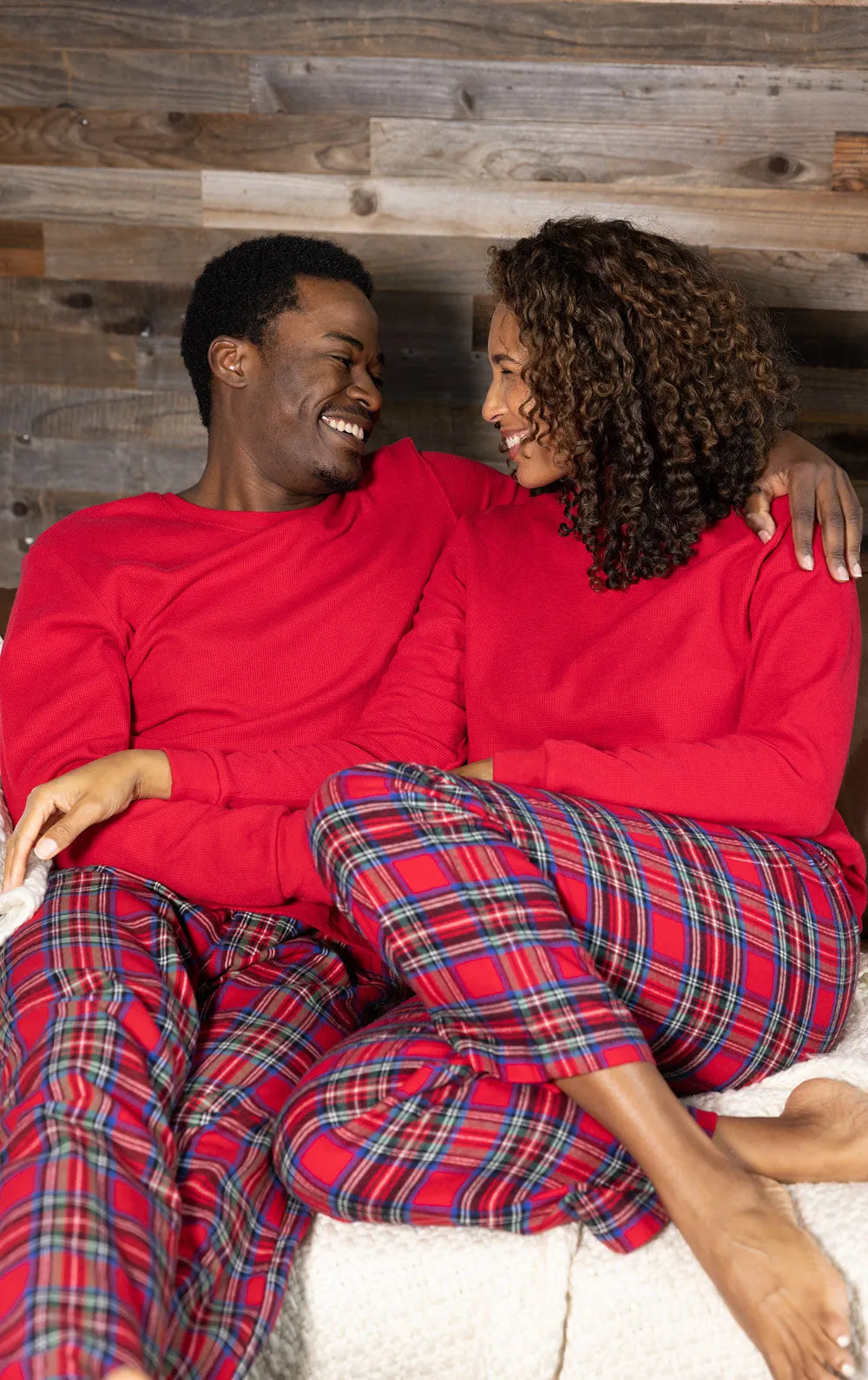 Stewart Plaid Flannel Matching Couples Pajamas
