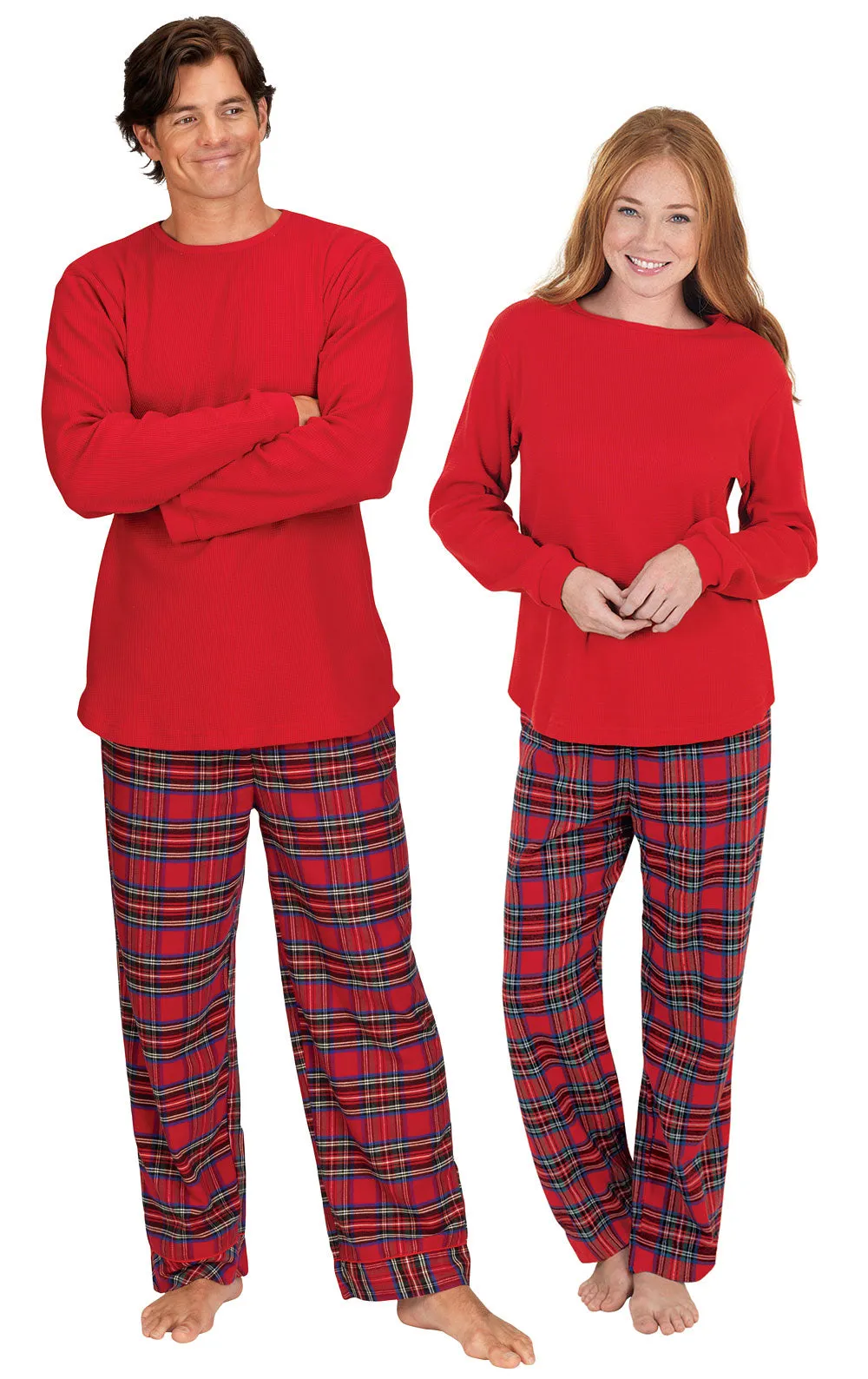 Stewart Plaid Flannel Matching Couples Pajamas