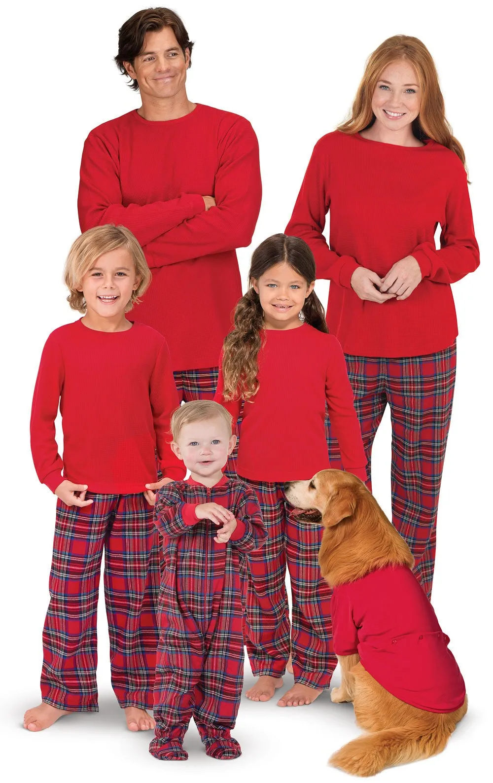 Stewart Plaid Thermal-Top Men's Pajamas - Family Set