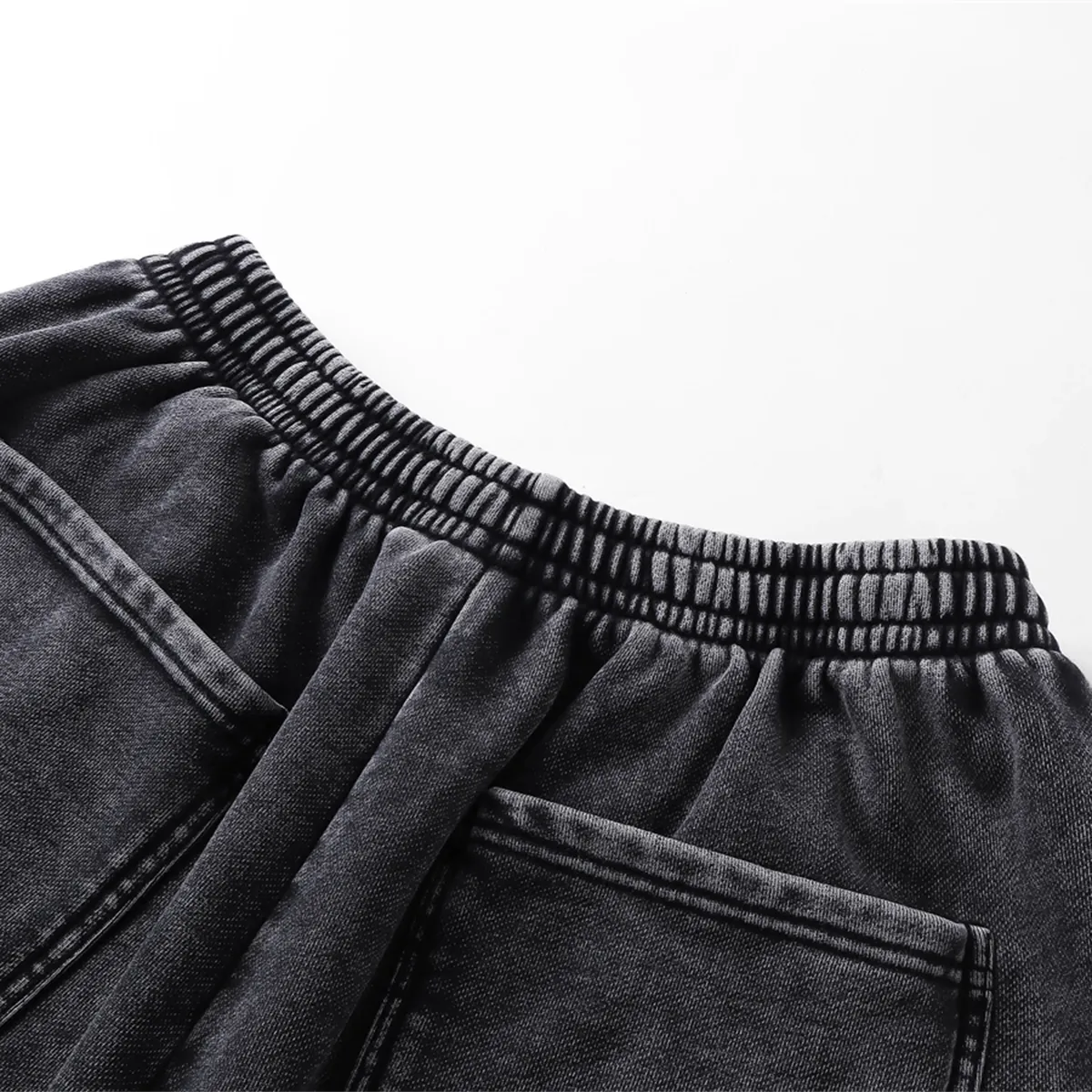 Stone Wash Distressed Shorts