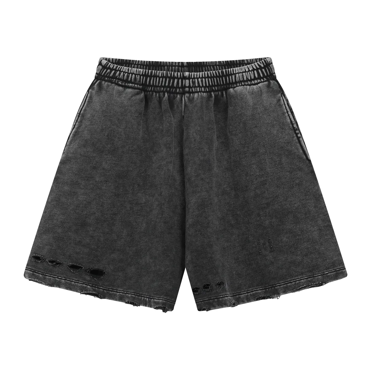 Stone Wash Distressed Shorts