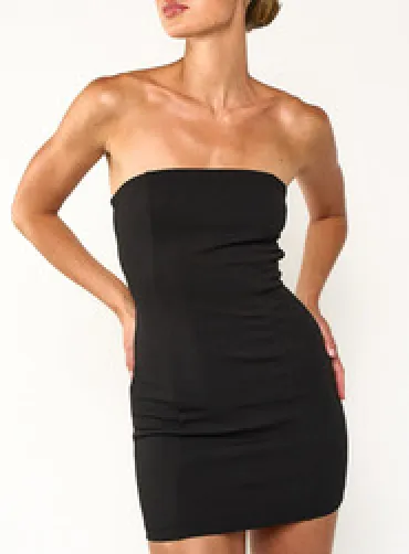 Strapless Bodycon Back Bow Mini Dress