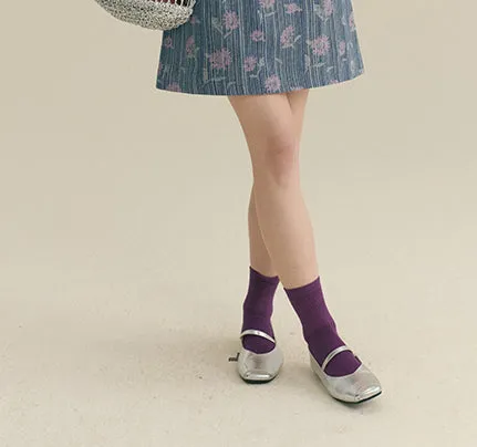 Striped Floral A-Line Mini Skirt