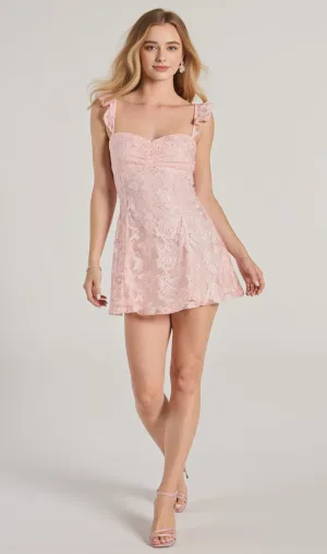 Stroll The Garden Butterfly Lace A-Line Mini Dress