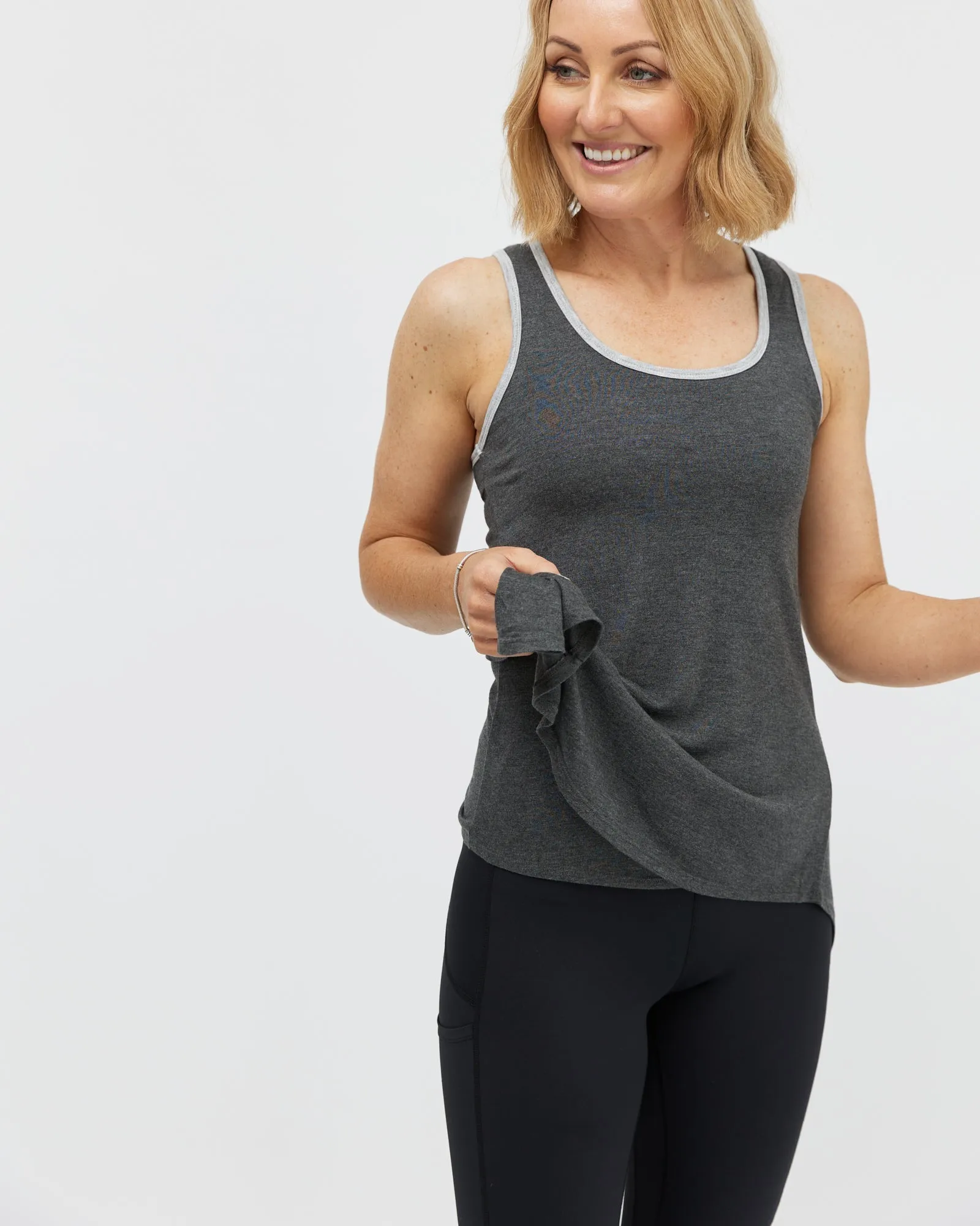 Studio to Street Singlet - Charcoal