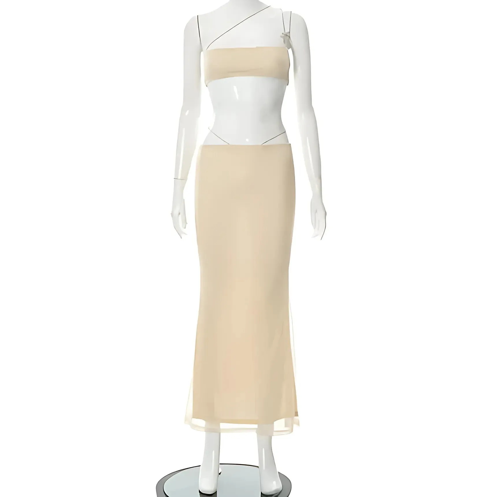 Summer Beach Mesh Two Piece Dresses Set