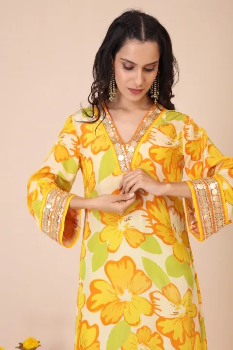 Sunflower Asymetrical tunic with pants
