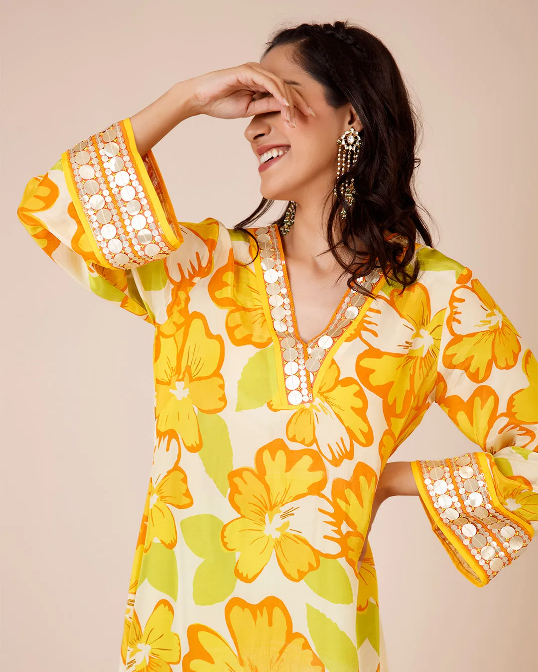 Sunflower Asymetrical tunic with pants