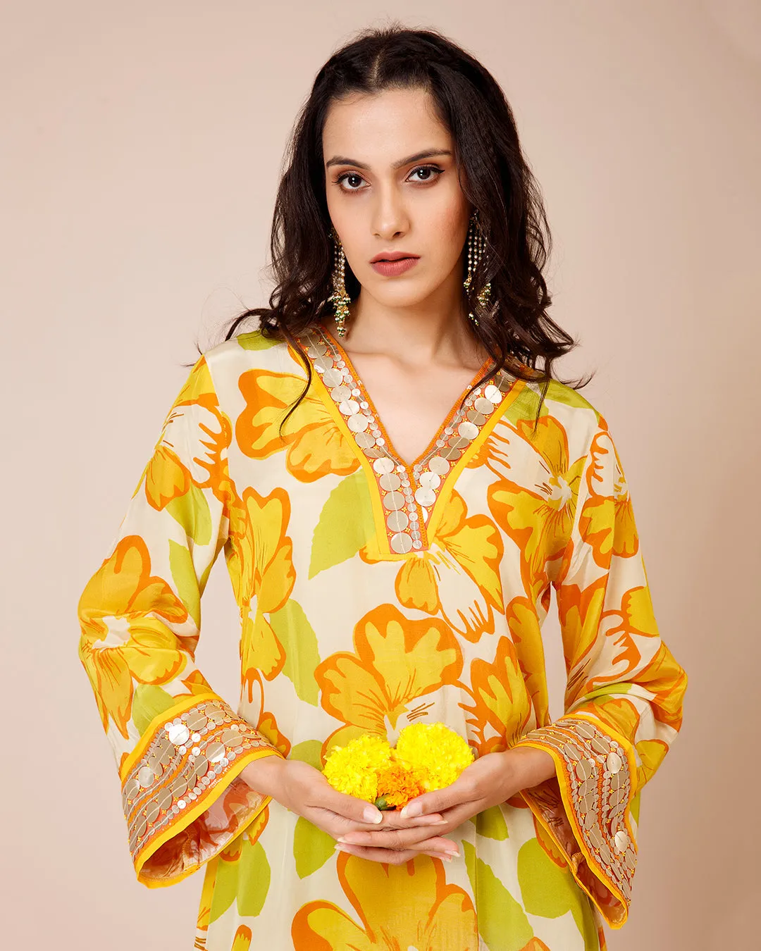 Sunflower Asymetrical tunic with pants