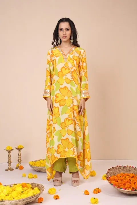 Sunflower Asymetrical tunic with pants