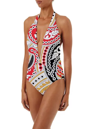 Sunset Drape Backless Swimsuit