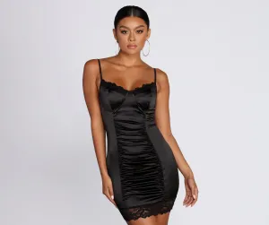 Tempt Me Stylish Satin Mini Dress