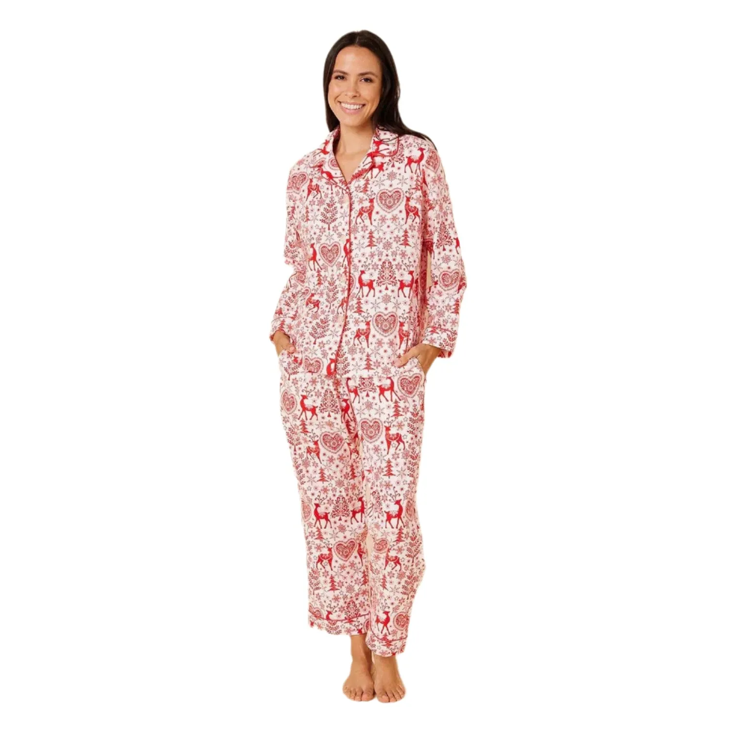 The Cat's Holly Jolly Flannel Long Sleeve Pajama Set