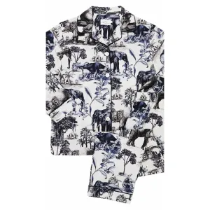 The Cat's Safari Toile Luxe Pima Long Sleeve Pajama Set