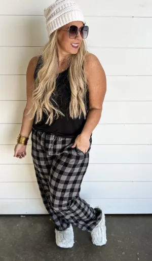 The Jessica Jammie Pants Charcoal/ Black Buffalo**