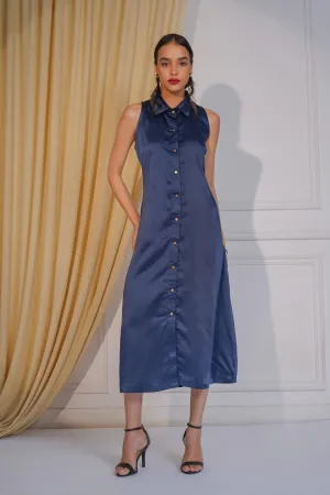 The Party Collar Shirt Dress, Blue