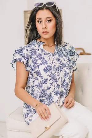 The Petal's Edge Mock Neck Blouse