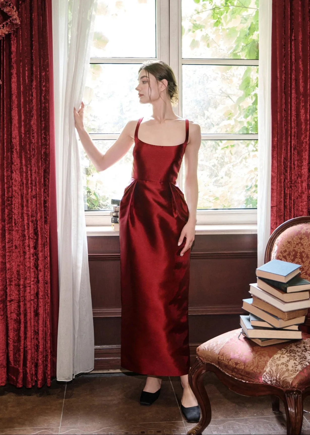 The Tulip Dress in Cabernet