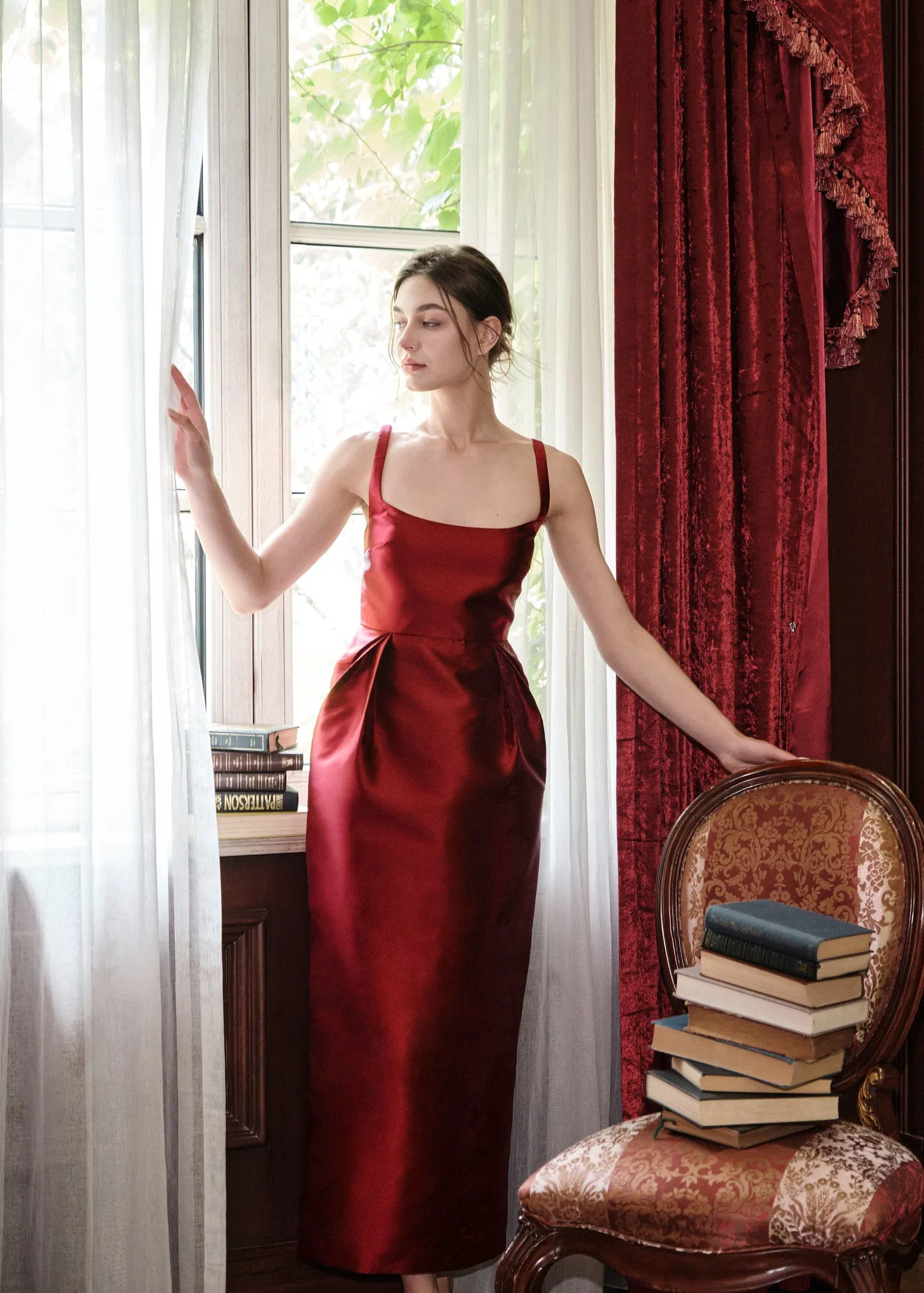 The Tulip Dress in Cabernet