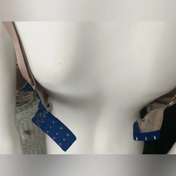 ThirdLove 24/7 lace balconette bra in Blue with Tan color interior Size 36G