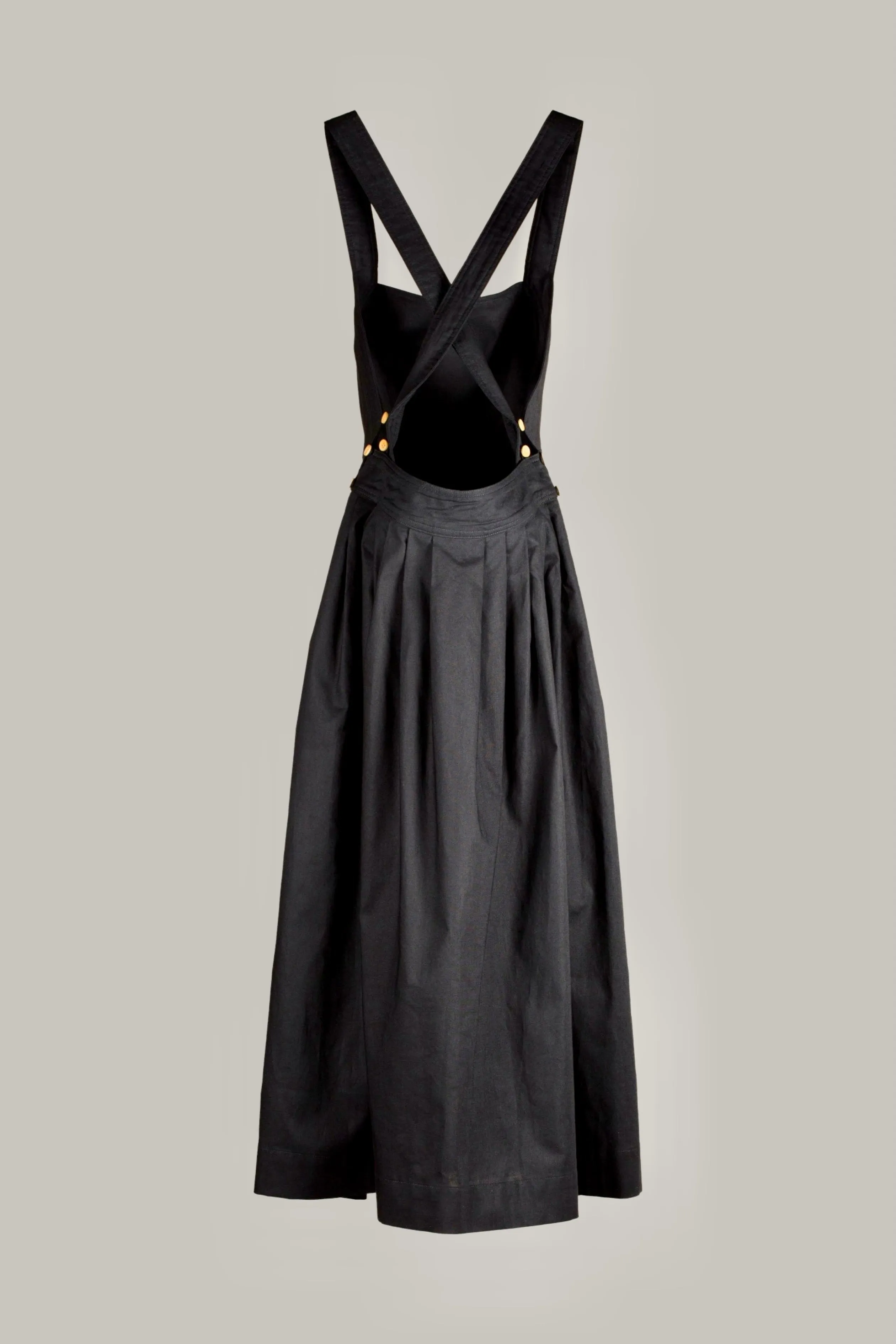 Traveling Pinafore Black Coal Cotton {Made to Order}
