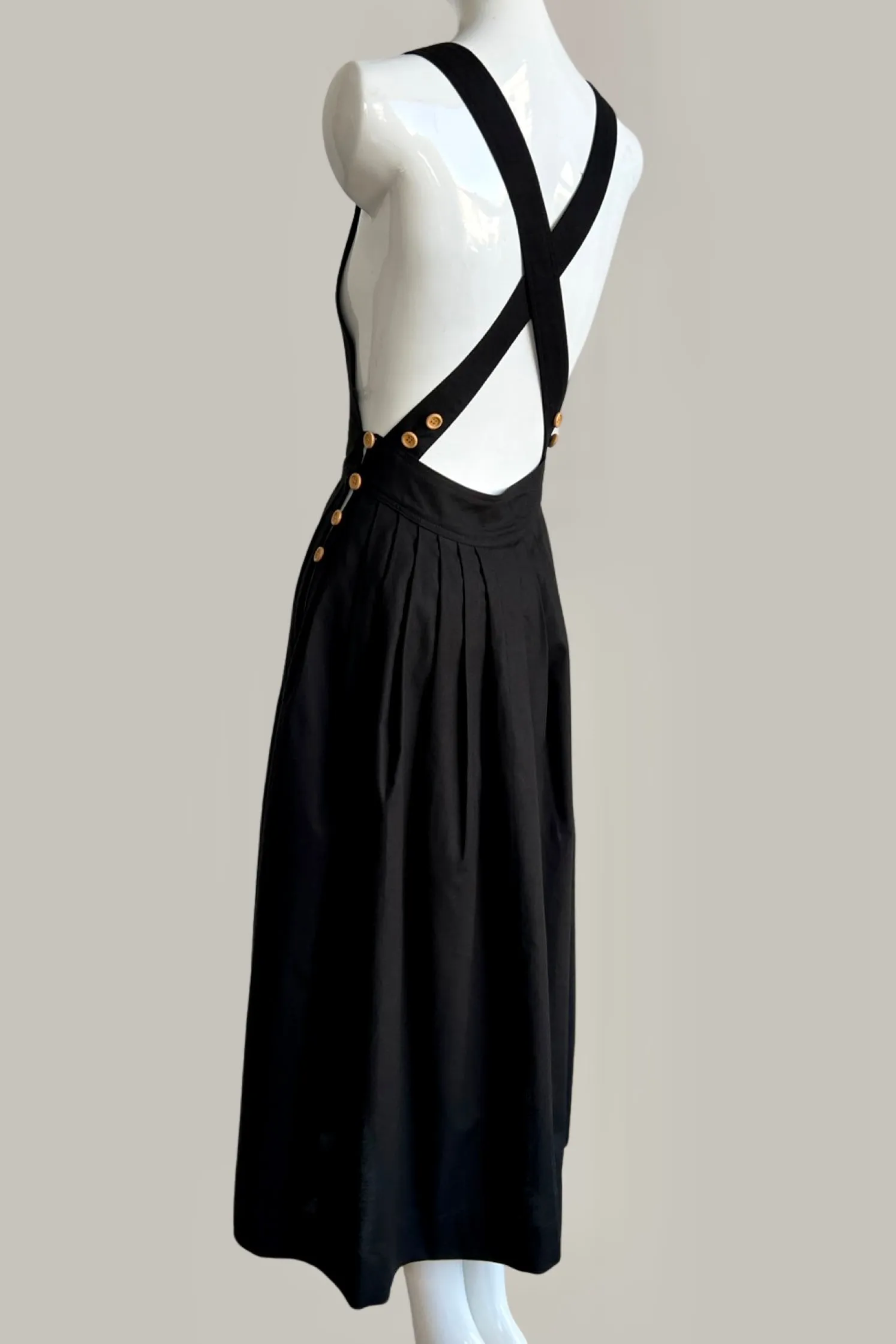 Traveling Pinafore Black Coal Cotton {Made to Order}