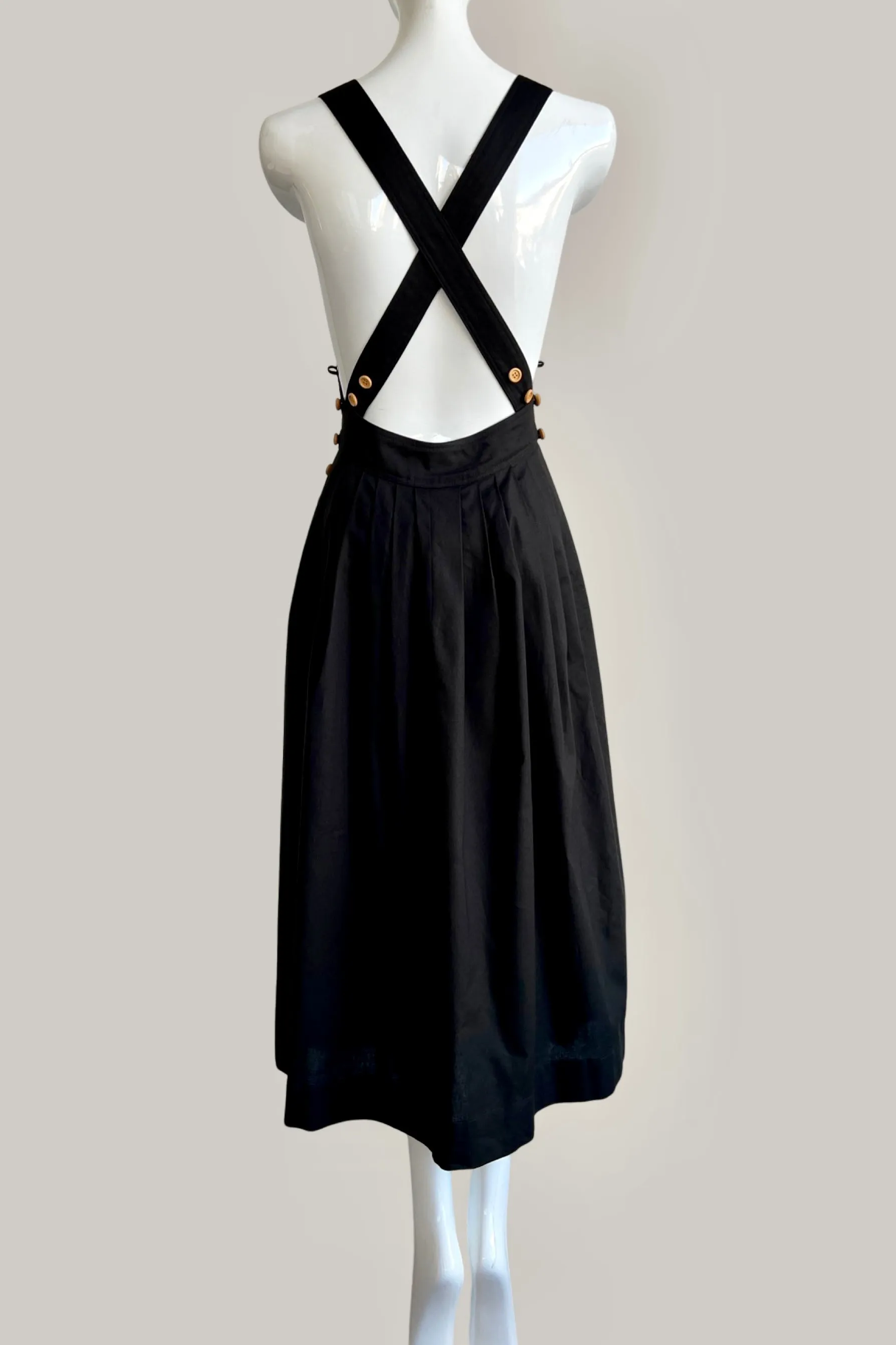 Traveling Pinafore Black Coal Cotton {Made to Order}