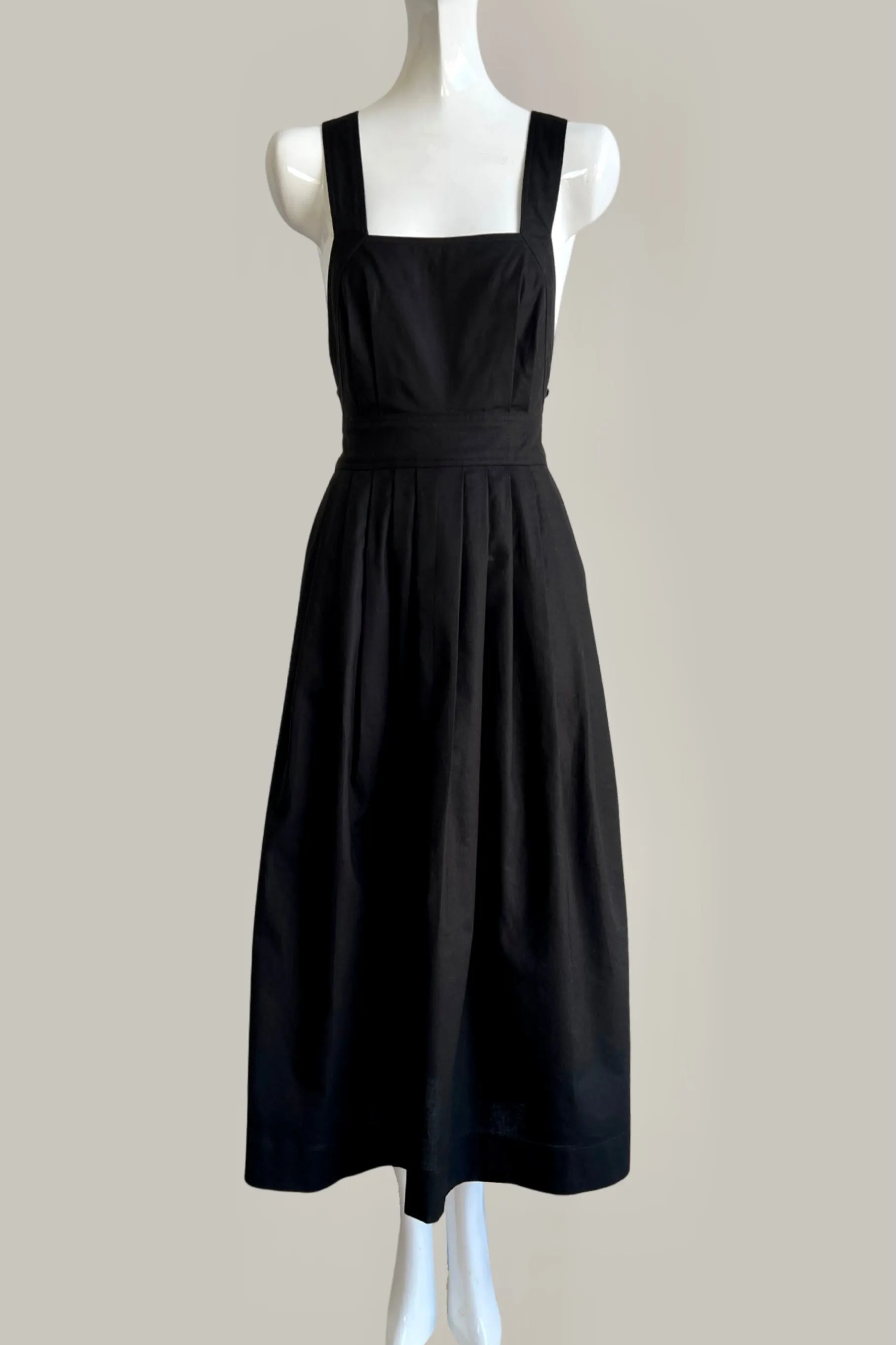 Traveling Pinafore Black Coal Cotton {Made to Order}