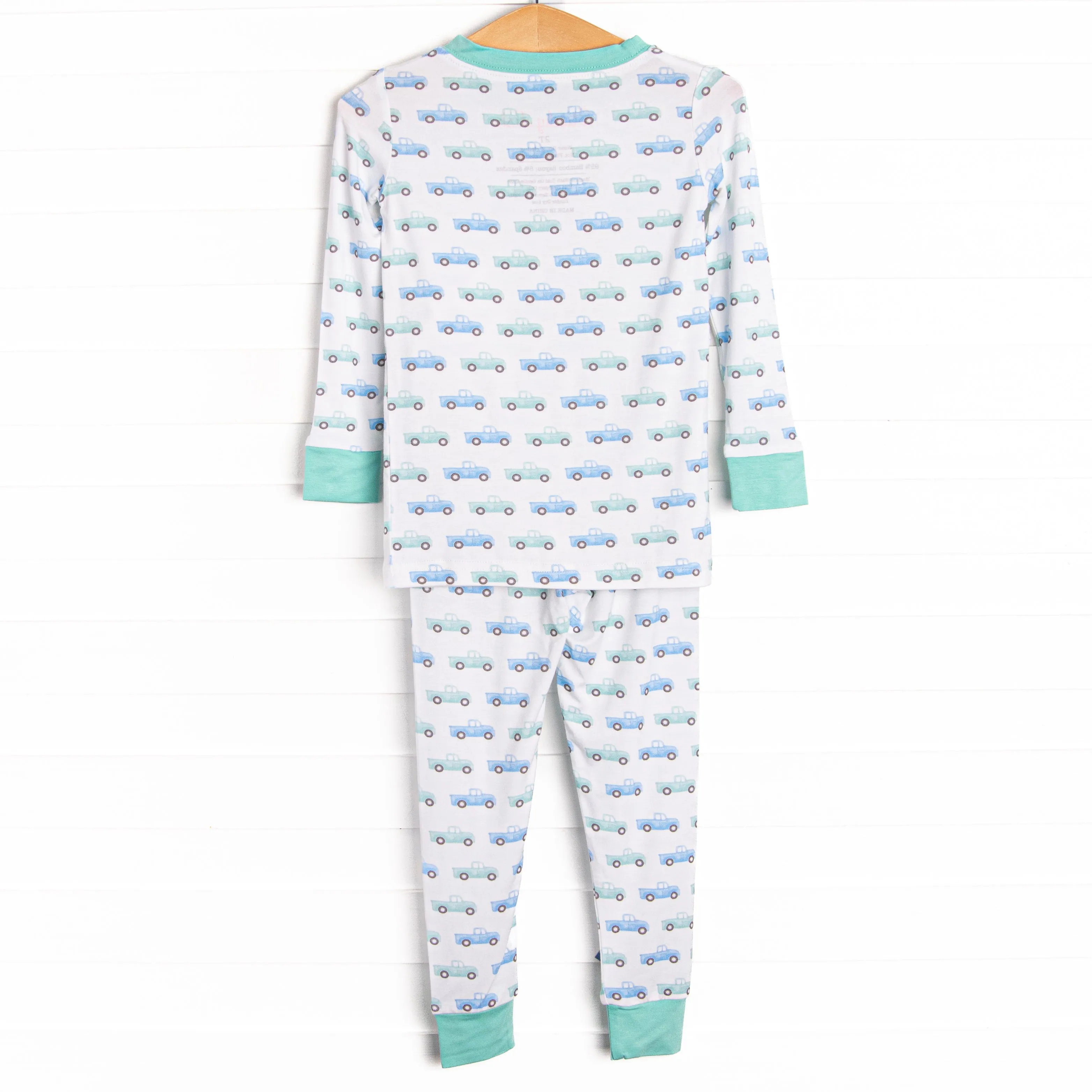 Truck Stop Bamboo Pajama Set, Green