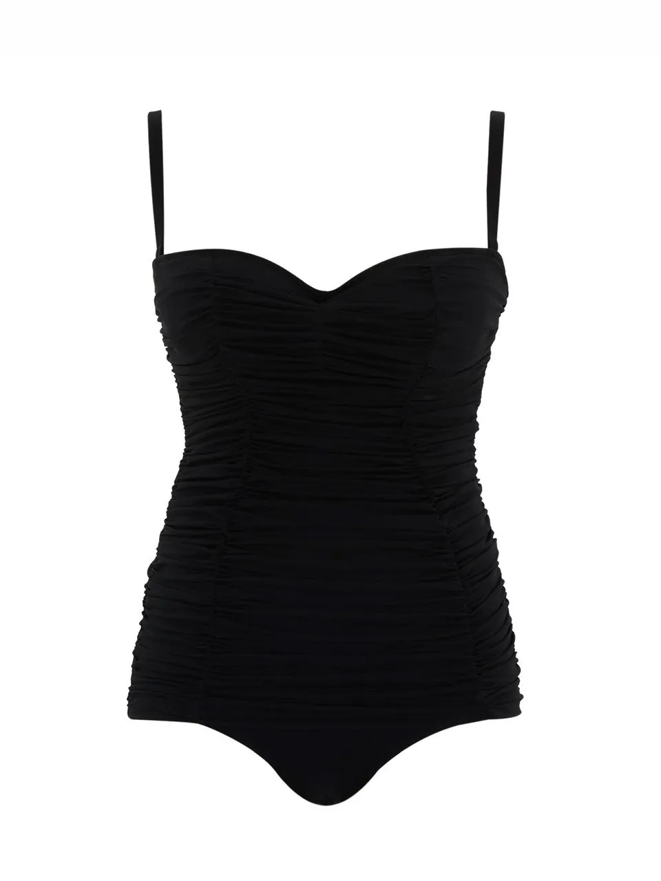 Tulle Marilyn Twist Bandeau Swimsuit - Black