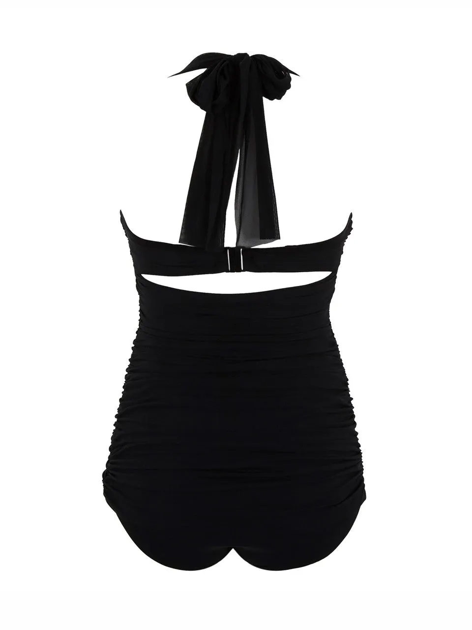 Tulle Marilyn Twist Bandeau Swimsuit - Black