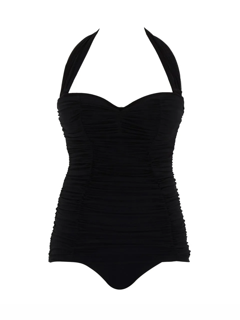 Tulle Marilyn Twist Bandeau Swimsuit - Black