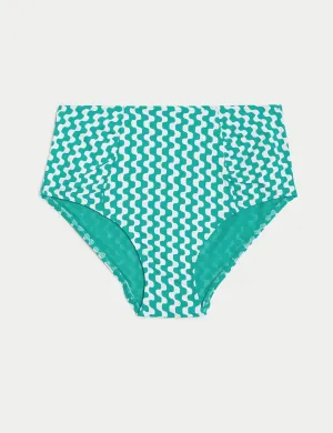 Tummy Control Printed Ruched Bikini Bottoms