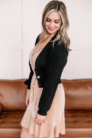 Turn Back Time Cardigan In Black