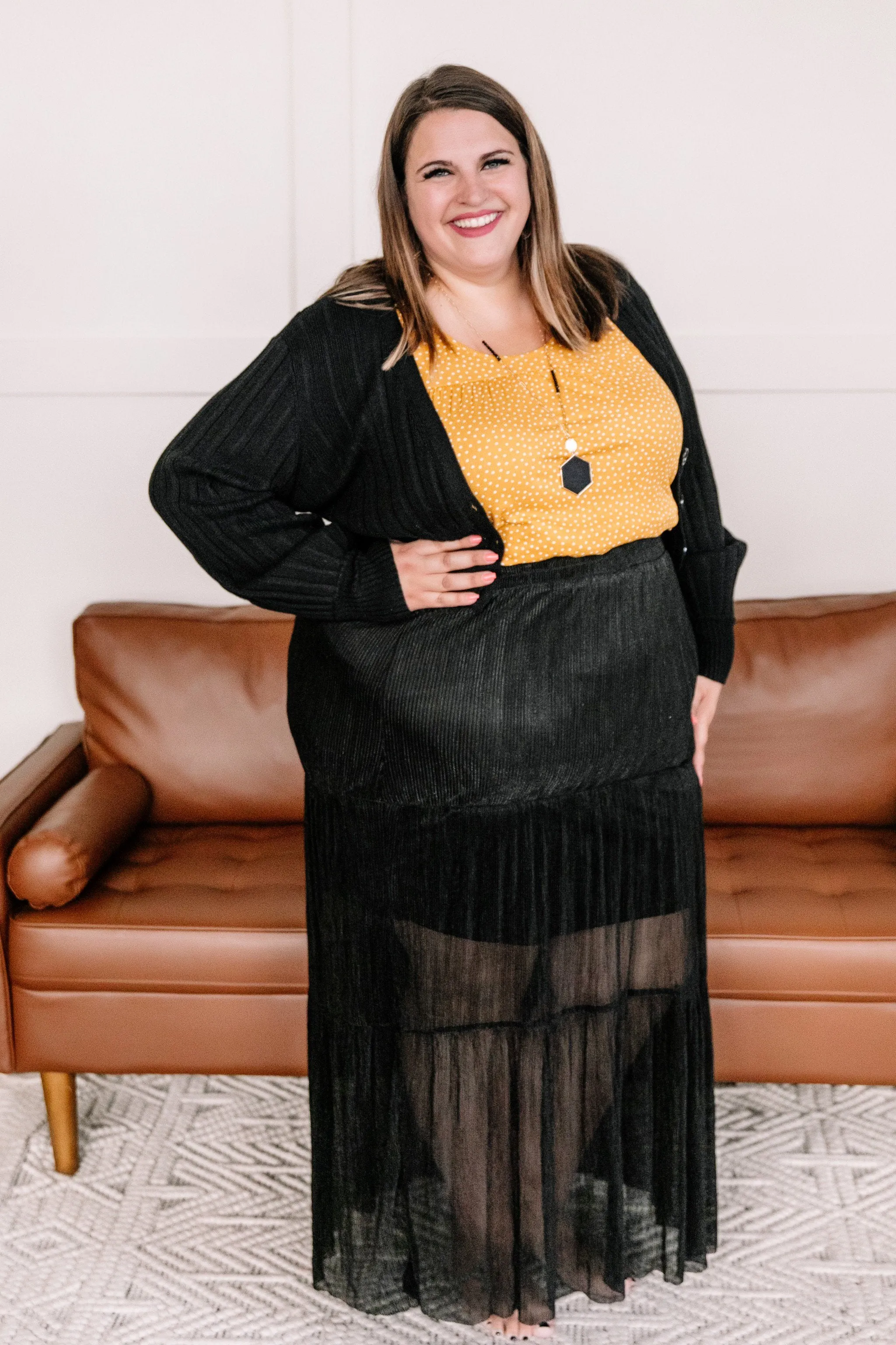 Turn Back Time Cardigan In Black